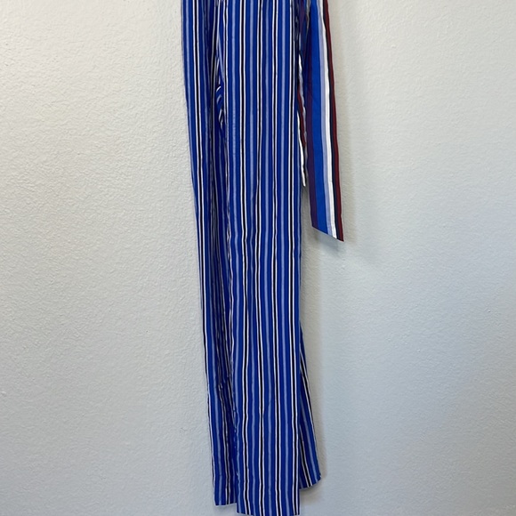 Rag & Bone 100% Silk Red, White, and Blue Striped Felix Wrap Jumpsuit - Picture 6 of 16